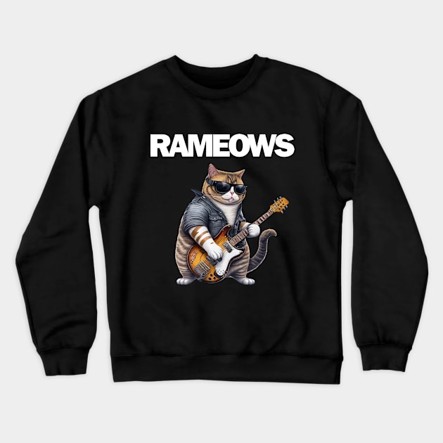 Cat Playing Guitar Crewneck Sweatshirt by Odd World